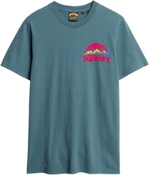 Superdry Rundhalsshirt GREAT OUTDOOR CHEST GRAPHC TEE Grün/Fliederfarben/Blau/Hellblau/Türkis