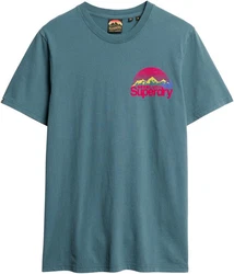 Superdry Rundhalsshirt GREAT OUTDOOR CHEST GRAPHC TEE Grün/Fliederfarben/Blau/Hellblau/Türkis