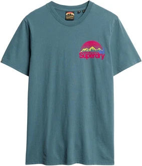Superdry Rundhalsshirt GREAT OUTDOOR CHEST GRAPHC TEE Grün/Fliederfarben/Blau/Hellblau/Türkis Superdry Rundhalsshirt GREAT OUTDOOR CHEST GRAPHC TEE Grün/Fliederfarben/Blau/Hellblau/Türkis