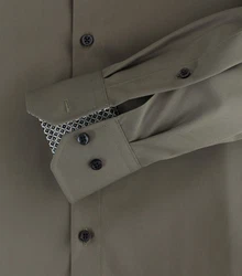 VENTI Businesshemd extra langer Arm Dunkelgrün/Khaki/Grau/Braun
