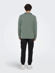 ONLY & SONS Langarmhemd New Kodyl Dunkelgrün/Grün/Hellgrün