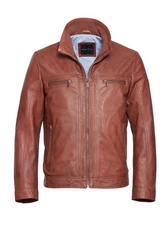 bugatti Lederjacke BUMATTI Braun/Orange/Rot