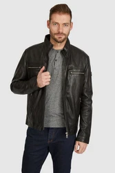 bugatti Lederjacke BUMATTI Dunkelgrün/Dunkelbraun/Schwarz/Braun/Grau