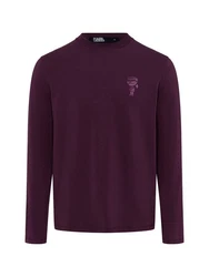 KARL LAGERFELD Langarmshirt Dunkelrot/Lila/Bordeaux/Rosa