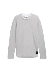 TOM TAILOR Denim Strickpullover 2-in-1-Look 