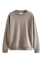 Next Sweatshirt Premium Jersey-Pullover Rundhalspullover Braun/Grau/Beige/Khaki/Lila