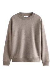 Next Sweatshirt Premium Jersey-Pullover Rundhalspullover Braun/Grau/Beige/Khaki/Lila