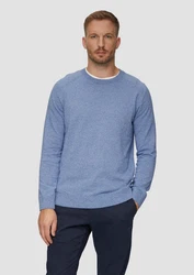 s.Oliver Strickpullover mit Raglanärmeln Blau/Hellblau/Grau