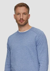 s.Oliver Strickpullover mit Raglanärmeln Blau/Hellblau/Grau
