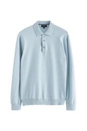 Polokragenpullover Langrmeliges Regular Fit Poloshirt aus Strick (1-tlg)