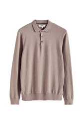 Next Polokragenpullover Langarm-Poloshirt Regular Fit Lila/Braun/Grau/Beige