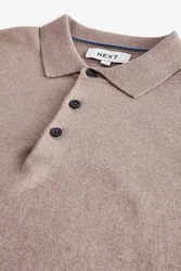 Next Polokragenpullover Langarm-Poloshirt Regular Fit Lila/Braun/Grau/Beige