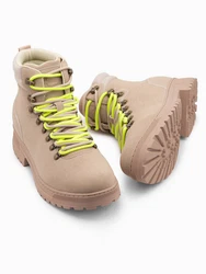OMBRE Schnürstiefelette Herren Khaki/Beige/Braun