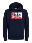 Jack & Jones Kapuzensweatshirt JJNOLAN SWEAT HOOD Dunkelblau