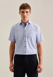 Businesshemd Regular Regular Kurzarm Kentkragen Uni