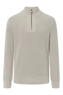 Joop Jeans Strickpullover Henrio mit Reißverschluss Khaki/Braun/Grau/Hellgrau/Beige