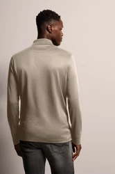 bugatti Langarm-Poloshirt Khaki/Braun/Beige/Grau