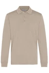bugatti Langarm-Poloshirt Khaki/Braun/Beige/Grau