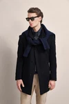 bugatti Kurzmantel mit Westenfake Dunkelblau/Schwarz/Hellblau
