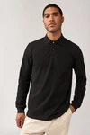 Next Langarm-Poloshirt Schwarz