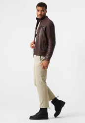 RICANO Lederjacke Traveller Dunkelrot/Dunkelbraun/Bordeaux/Braun