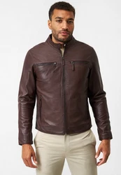 RICANO Lederjacke Traveller Dunkelrot/Dunkelbraun/Bordeaux/Braun