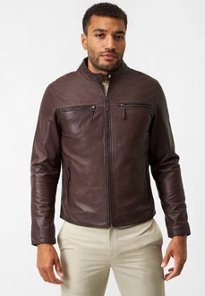 RICANO Lederjacke Traveller Dunkelrot/Dunkelbraun/Bordeaux/Braun