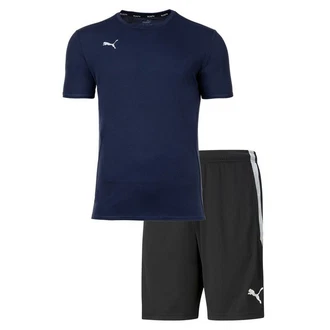 PUMA T-Shirt Herren Finisher Set - Teamliga Training Shorts Dunkelblau PUMA T-Shirt Herren Finisher Set - Teamliga Training Shorts Dunkelblau