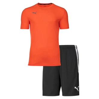 PUMA T-Shirt Herren Finisher Set - Teamliga Training Shorts Orange/Rot