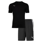 PUMA T-Shirt Herren Finisher Set - Teamliga Training Shorts Schwarz/Rot/Lila/Grau