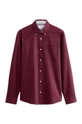 Next Langarmhemd Oxford Slim Fit Dunkelrot/Rot/Bordeaux