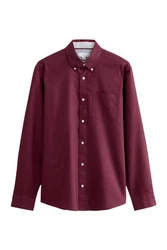 Next Langarmhemd Oxford Slim Fit Dunkelrot/Rot/Bordeaux