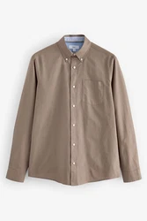 Next Langarmhemd Oxford Slim Fit Braun/Khaki/Beige