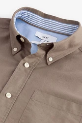 Next Langarmhemd Oxford Slim Fit Braun/Khaki/Beige