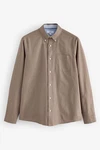 Next Langarmhemd Oxford Slim Fit Braun/Khaki/Beige