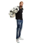 CARLO COLUCCI Sweatjacke DelBuono schwarz / offwhite