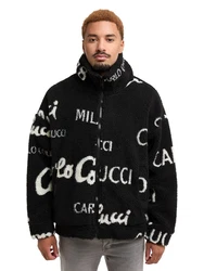 CARLO COLUCCI Sweatjacke DelBuono Schwarz/Creme/Hellblau/Rot/Grau