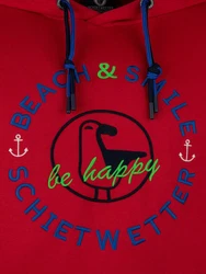 Schietwetter Kapuzenpullover Herren Hoodie Haifisch Klaus Rot