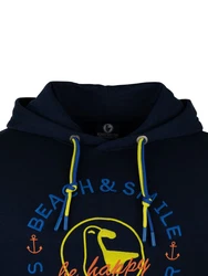 Schietwetter Kapuzenpullover Herren Hoodie Haifisch Klaus Orange/Dunkelblau/Hellblau