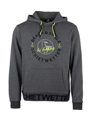 Schietwetter Kapuzenpullover Herren Hoodie Haifisch Klaus Orange/Dunkelgrau/Gelb