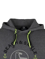 Schietwetter Kapuzenpullover Herren Hoodie Haifisch Klaus Orange/Dunkelgrau/Gelb
