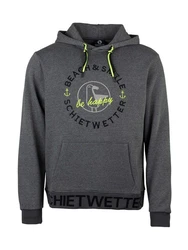 Schietwetter Kapuzenpullover Herren Hoodie Haifisch Klaus Orange/Dunkelgrau/Gelb