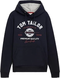 TOM TAILOR Sweatshirt Hoodie mit Logo-Print blau (1043292)