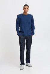 BLEND Shirt Longsleeve BHTee Dunkelblau/Blau