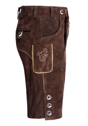 Alessandro Salvarini Trachtenlederhose ASLederiio Dunkelbraun/Dunkelrot/Braun/Bordeaux