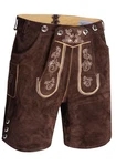 Alessandro Salvarini Trachtenlederhose ASLederiio Dunkelbraun/Dunkelrot/Braun/Bordeaux