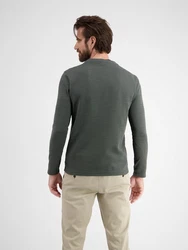 LERROS Henleyshirt Serafinoshirt für Herren Dunkelgrün