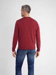 LERROS V-Neck Strickpullover Dunkelrot/Rot