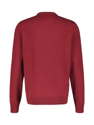LERROS V-Neck Strickpullover Dunkelrot/Rot