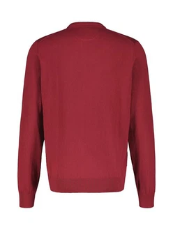 LERROS V-Neck Strickpullover Dunkelrot/Rot